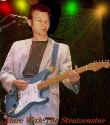 Ik met de Fender Stratocaster E.Claton