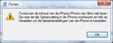 iTunes melding